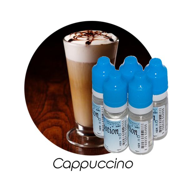 Lot de 5 E-Liquide Cappuccino, Eliquide Français Ma Potion, recharge liquide cigarette électronique. Sans nicotine ni tabac