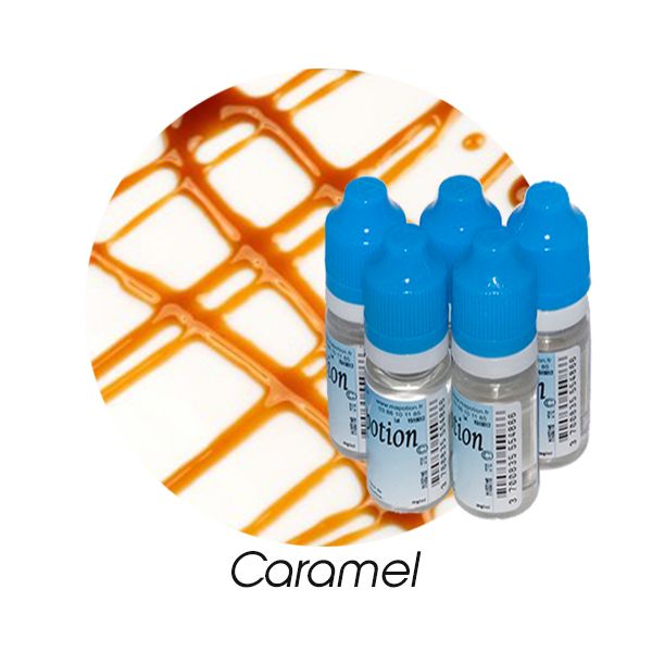 Lot de 5 E-Liquide Caramel, Eliquide Français Ma Potion, recharge liquide cigarette électronique. Sans nicotine ni tabac