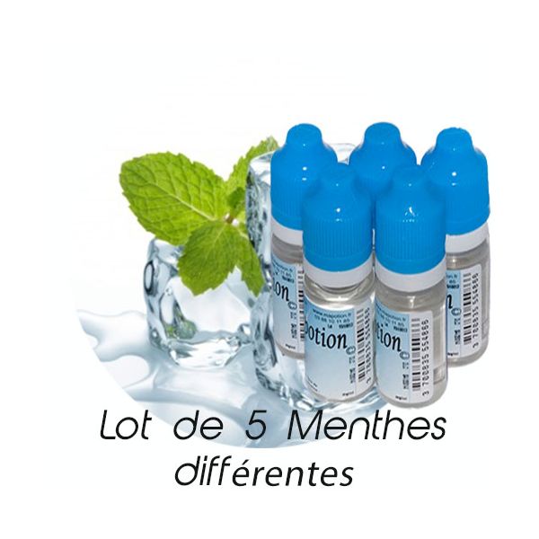 Lot de 5 E-Liquide TABAC différentes saveurs, Eliquide Français Ma Potion, recharge cigarette électronique. Sans nicotine ni tab