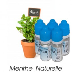 Lot de 5 E-Liquide Menthe Naturelle, Eliquide Français Ma Potion, recharge cigarette électronique. Sans nicotine ni tabac