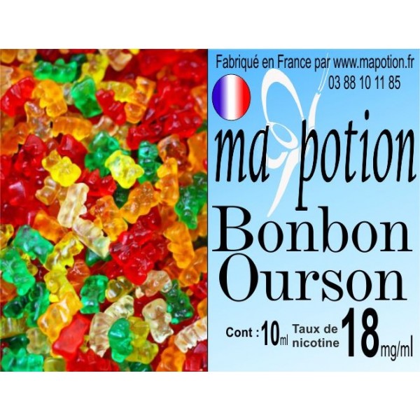 E-Liquide Saveur Bonbon ourson, Eliquide Français, recharge liquide pour cigarette électronique, Ecig