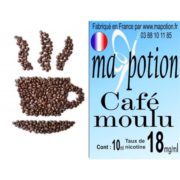 E-Liquide Saveur Café moulu, Eliquide Français, recharge liquide pour cigarette électronique, Ecig