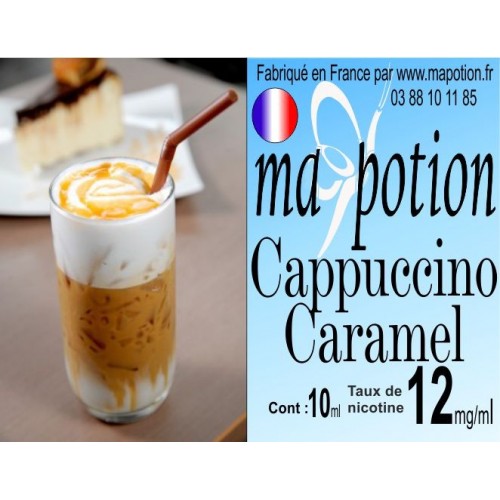 E-Liquide Saveur Cappuccino Caramel, Eliquide Français, recharge liquide pour cigarette électronique, Ecig