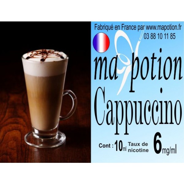 E-Liquide Saveur Cappuccino, Eliquide Français, recharge liquide pour cigarette électronique, Ecig