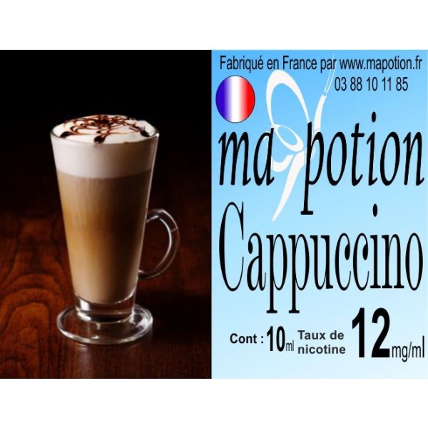 E-Liquide Saveur Cappuccino, Eliquide Français, recharge liquide pour cigarette électronique, Ecig