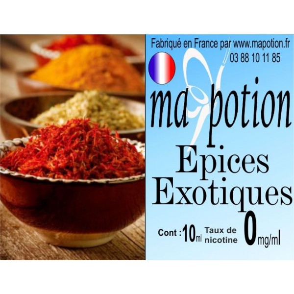 E-Liquide Saveur Epices exotiques, Eliquide Français, recharge liquide pour cigarette électronique, Ecig