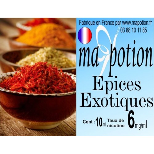 E-Liquide Saveur Epices exotiques, Eliquide Français, recharge liquide pour cigarette électronique, Ecig