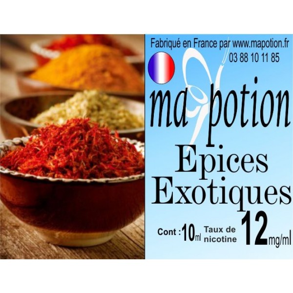 E-Liquide Saveur Epices exotiques, Eliquide Français, recharge liquide pour cigarette électronique, Ecig