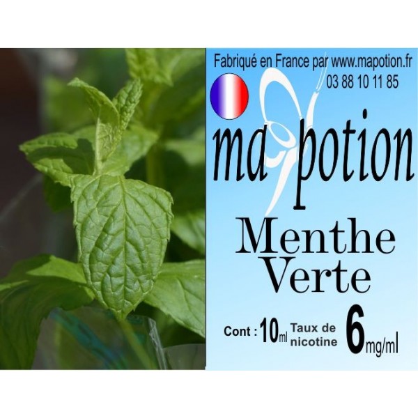 E-Liquide Saveur Menthe Verte, Eliquide Français, recharge liquide pour cigarette électronique, Ecig